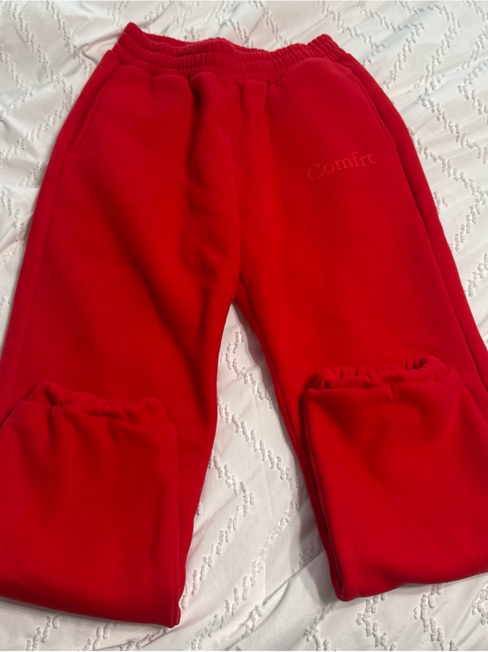 Comfort Red Fleece Joggers for Women - Cozy Track Pants